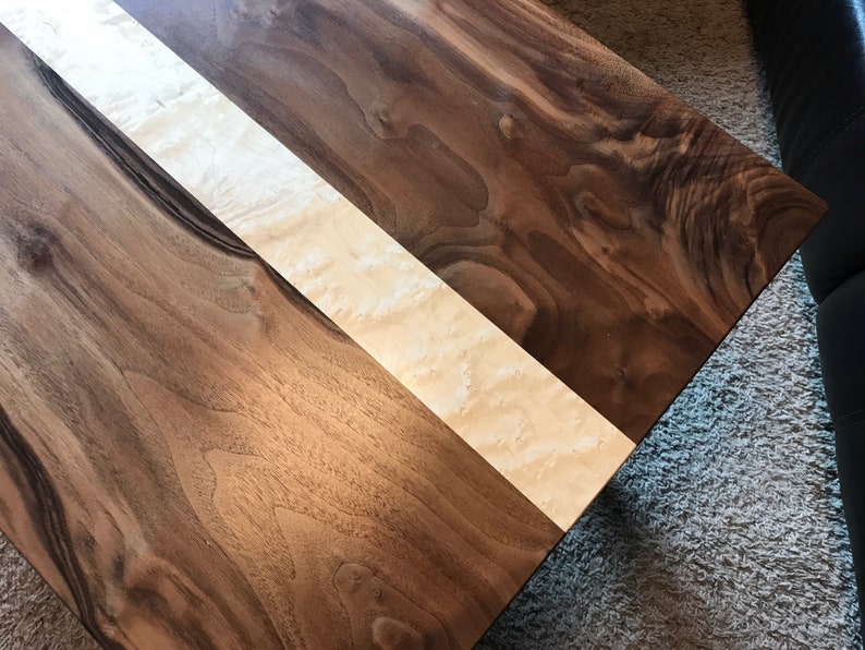 Black Walnut and Birdseye Maple Hardwood Coffee Table with Etsy