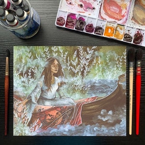 Study of The Lady of Shalott by John Williams Waterhouse