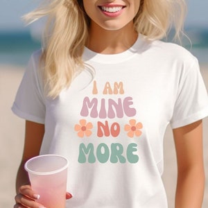 I Am Mine No More Christian Womens Tee, Faith T-Shirt, Short Sleeve Jersey Tee, Faith-Inspired T-Shirt, Gift for Her, Mom Gift image 1