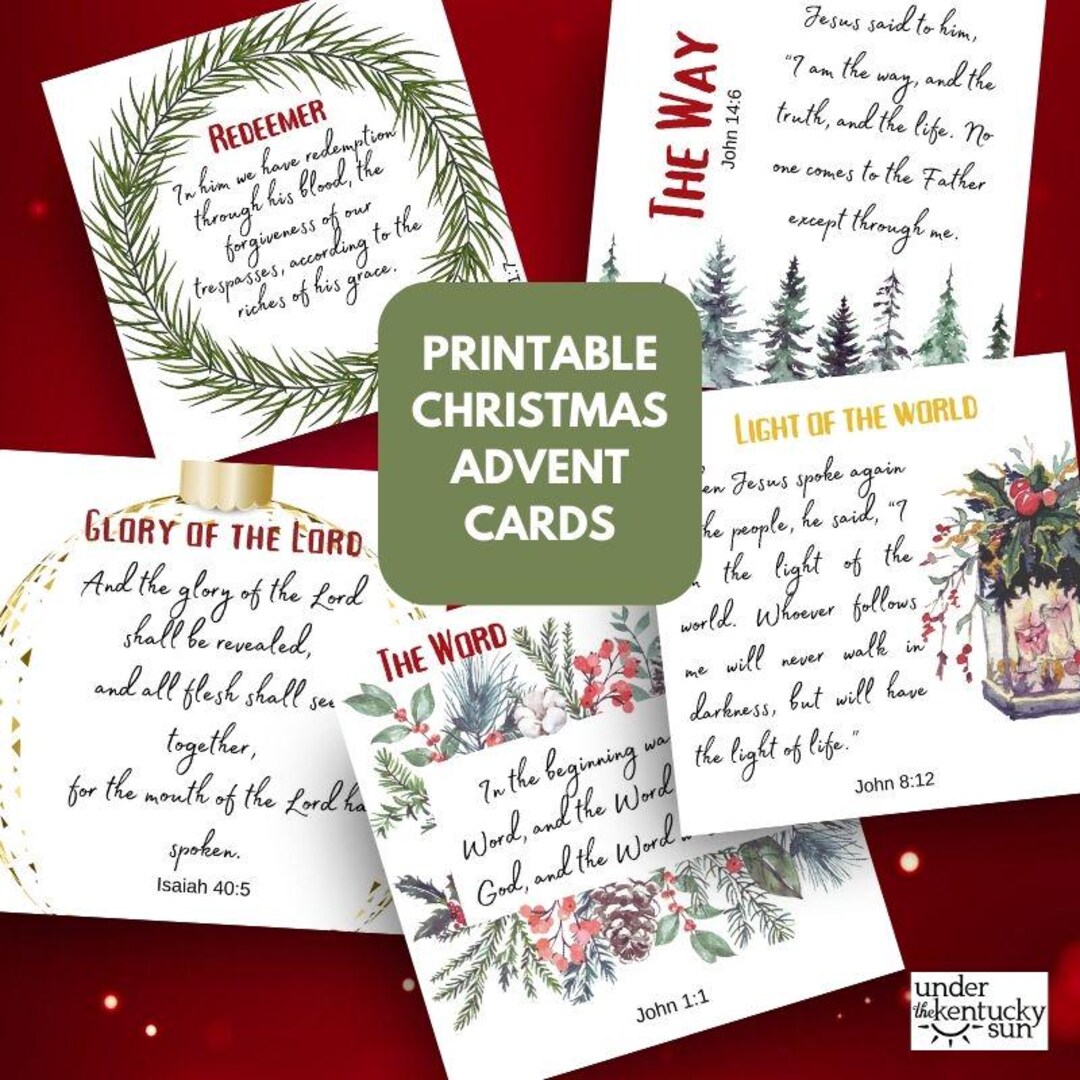 Names of Jesus Advent Cards, Bible Verse Christmas Countdown (PDF) - Etsy