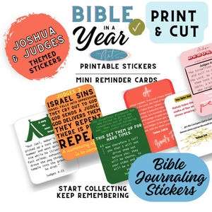 Bible Journaling Stickers Joshua Judges Printable Stickers Bible in a Year Stickers Bible Journaling Embellishments Bible Study Tools