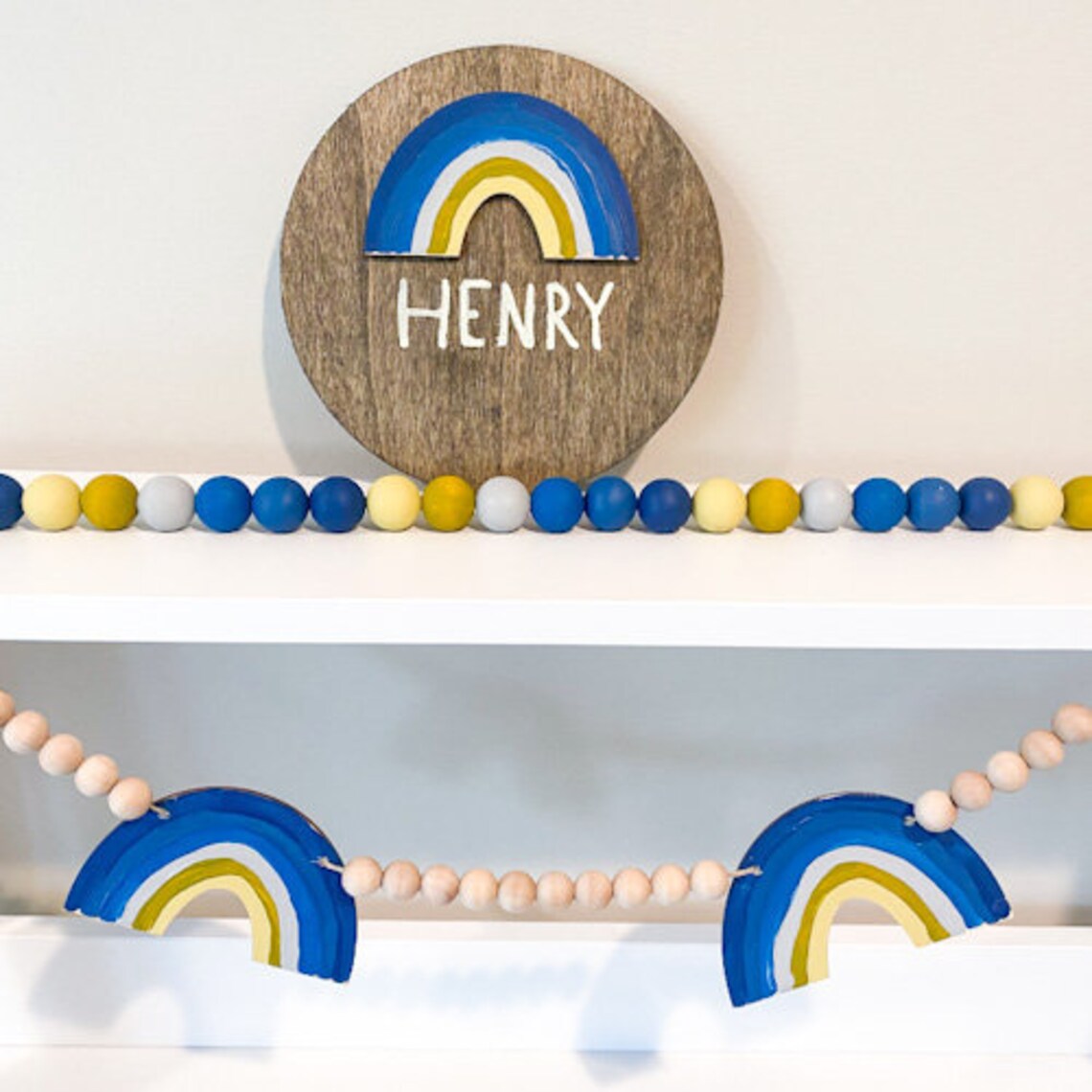 Rainbow Theme Baby Name Sign for Boy Circle Baby Name Sign Etsy