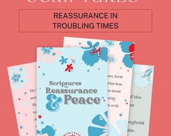 Memory Verse Cards on Reassurance and Peace During Troubling Times, Printable Bible Verses, Themed Bible Journaling Cards,Memorize Scripture