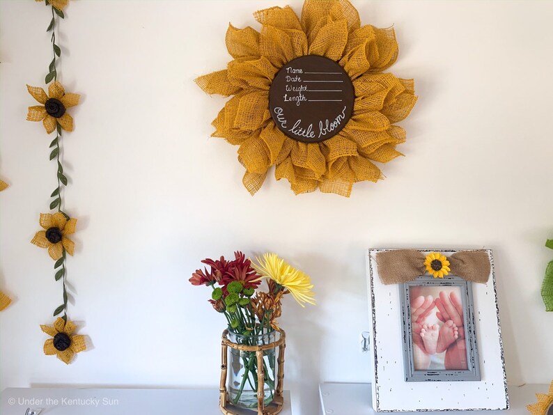 Hospital Door Hanger Girl Hospital Baby Sign Sunflower Etsy