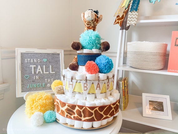 jungle theme diaper cake