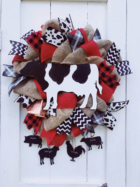 Farm Theme Baby Nursery Decor Cow Baby Door Hanger Etsy