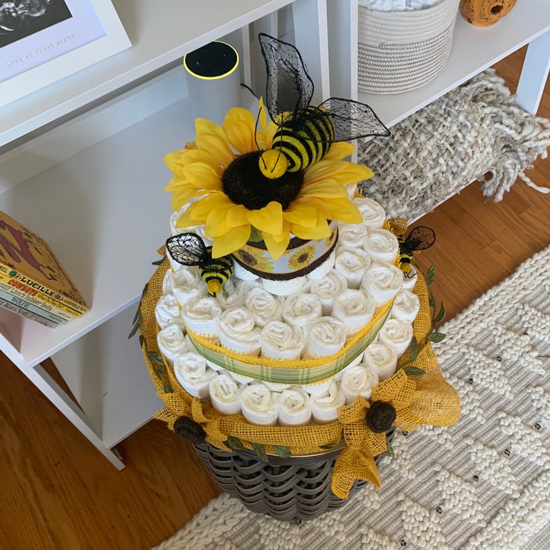 Sunflower Theme Baby Shower Cakes