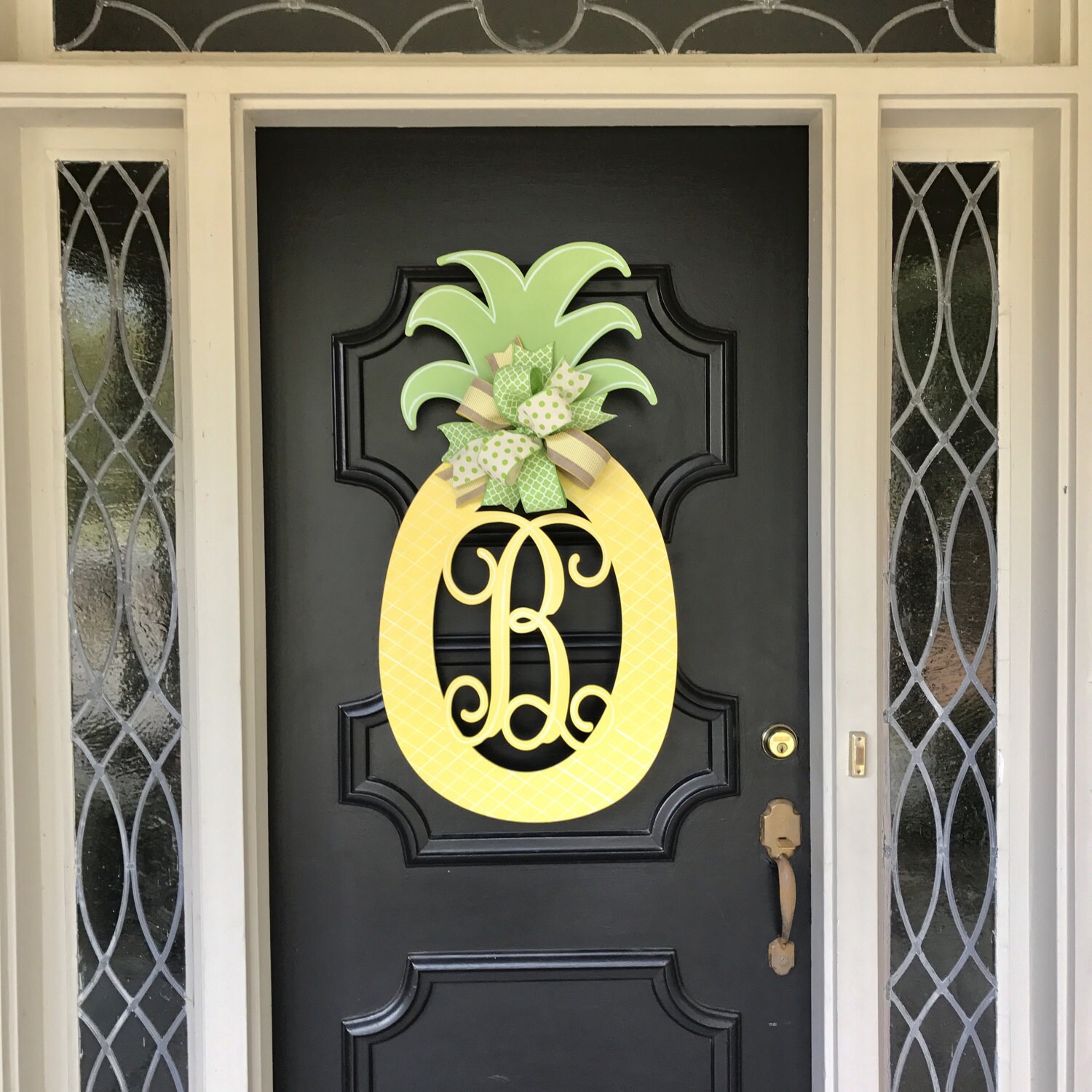 Extra Large Pineapple Monogram Door Hanger Summer Pineapple Etsy
