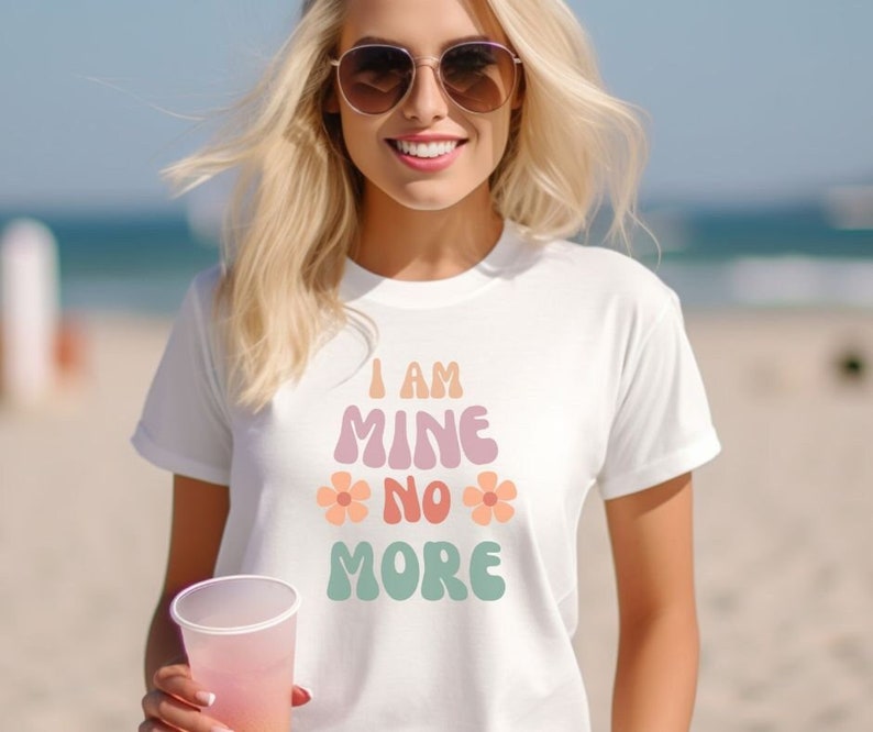 I Am Mine No More Christian Womens Tee, Faith T-Shirt, Short Sleeve Jersey Tee, Faith-Inspired T-Shirt, Gift for Her, Mom Gift image 1