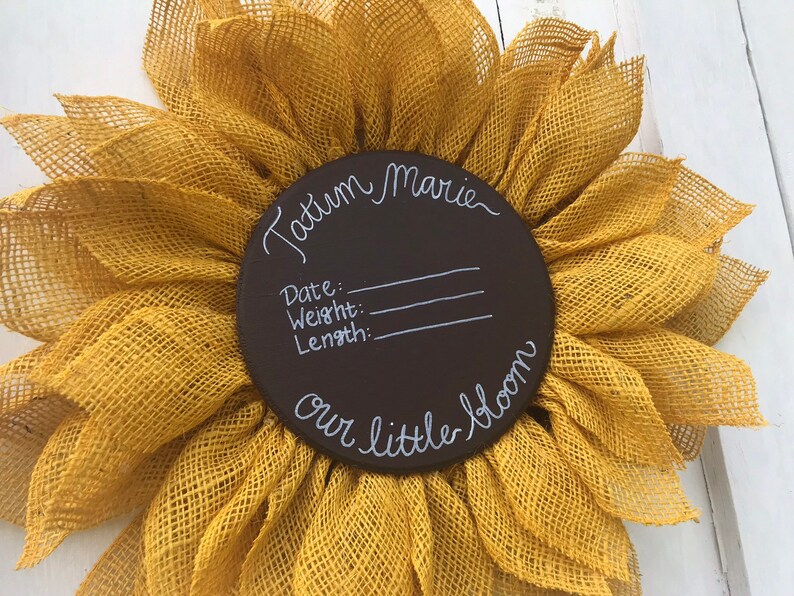 Hospital Door Hanger Girl Hospital Baby Sign Sunflower Etsy