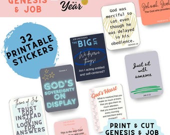 Genesis & Job Bible Journaling Stickers: Printable Reading Plan (PDF)