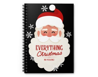 Everything Christmas Planner, Christmas List Lined Notebook, Christmas Organizer Journal,  Christmas Notebook with Receipt Pocket