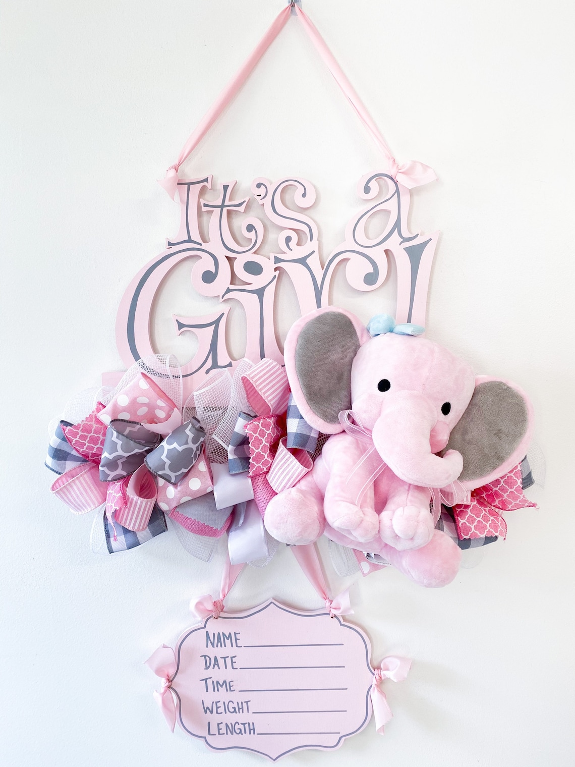Its a Girl Sign Girl Hospital Door Hanger Baby Shower Etsy