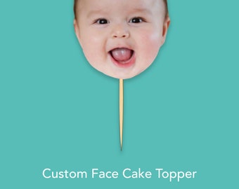 Custom Face Photo Cake Topper Birthday, 30th birthday Cake Topper | Photo Face Cutout Cake Topper | Custom | Personalized Custom Cake Topper