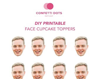 DIY Printable Face Cutout Cupcake Toppers Quarantine Birthday, 30th birthday Cupcake Topper Food Pick| Photo Face Cutout Topper | Quarantine