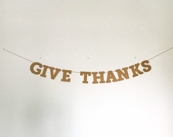 Give Thanks - Thanksgiving Garland, Friendsgiving Party Decor, Pie Party Garland Grateful, Fall Decor