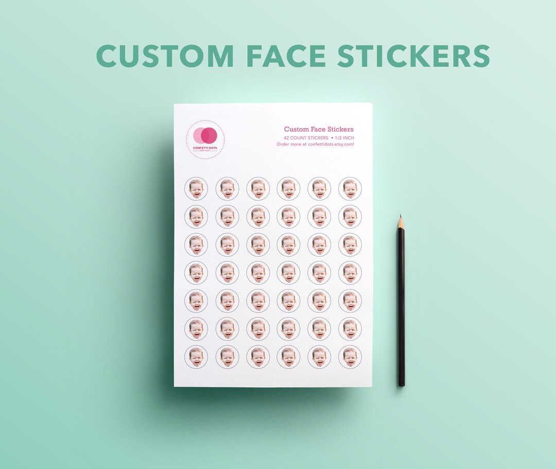 Custom Photo Face Stickers 84 Count 1/2 Inch Upload Your Etsy