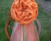 Orange Pew Bows, Chair Bows, Elegant Wedding Bows Church Aisle Decorations Pew decoration, Wedding fall decoration,