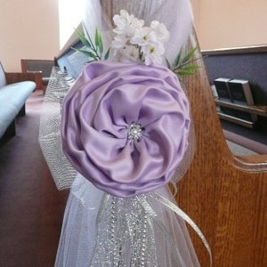 SET OF 6 Lavender Pew Bows, Lilac Chair Bows, Wedding Bows Pew Church Aisle Decorations