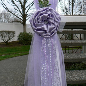 BREATHTAKING Lilac Lavender Pew Bows, Chair Bows, Elegant Wedding Church Aisle Decorations image 4