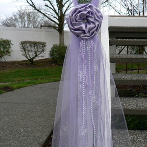 BREATHTAKING Lilac Lavender Pew Bows, Chair Bows, Elegant Wedding Church Aisle Decorations image 3