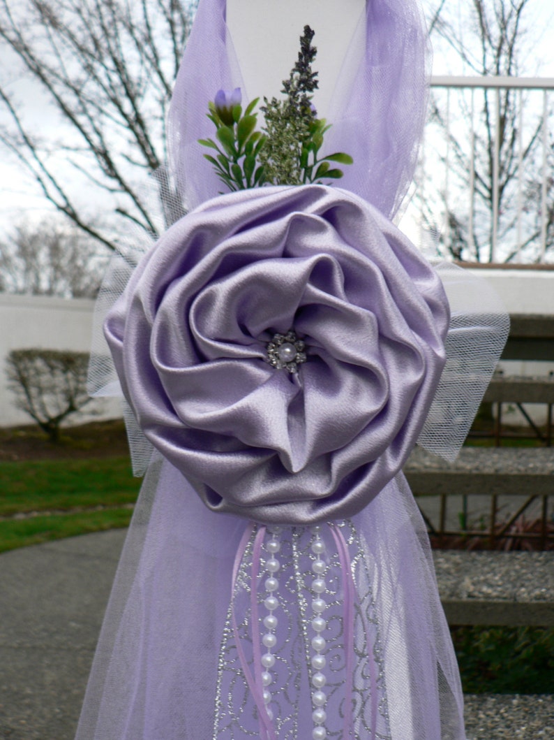 BREATHTAKING Lilac Lavender Pew Bows, Chair Bows, Elegant Wedding Church Aisle Decorations image 2