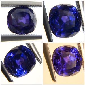 Blue Purple color change Sapphire 2.00 carat 6.63x6.24x5.17mm square cushion cut - Buy loose or Make your own jewelry design