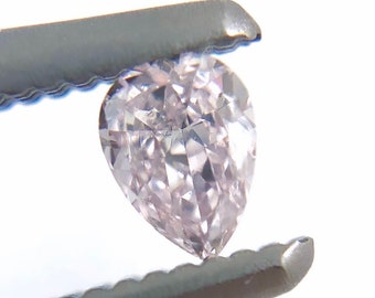 Natural pale pink diamond 0.11ct pear cut loose gemtone - Buy loose or Make your own custom jewelry