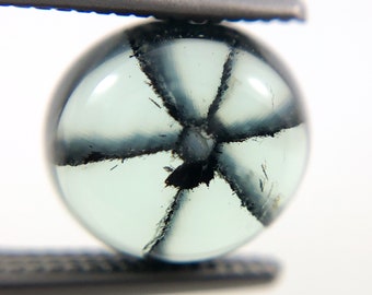 Emerald Trapiche round cabochon cut 1.56 carats 7.5x6.9mm loose gemstone - Make your own custom jewelry