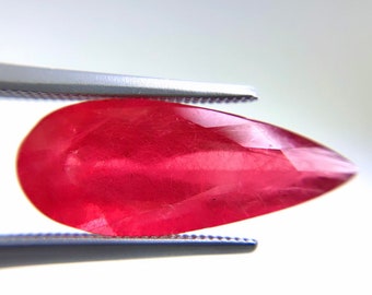 Rare gem quality rhodonite pear drop cut 5.95 carat loose gemstone - Buy loose or customise