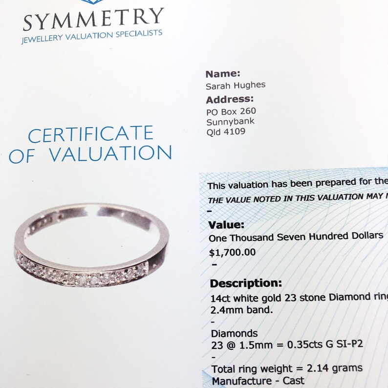 Certified Blue diamond round diamond halo 14k white gold wedding ring set Choose your ring size image 10