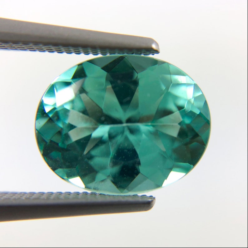 Mint blue green Tourmaline oval cut 2.75 carat gemstone Buy Etsy