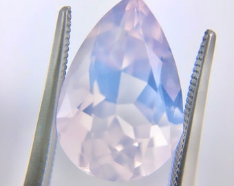 Rose De France lavender opalescent amethyst quartz pear cut 6.09 carat loose gemstone - Buy loose or customise