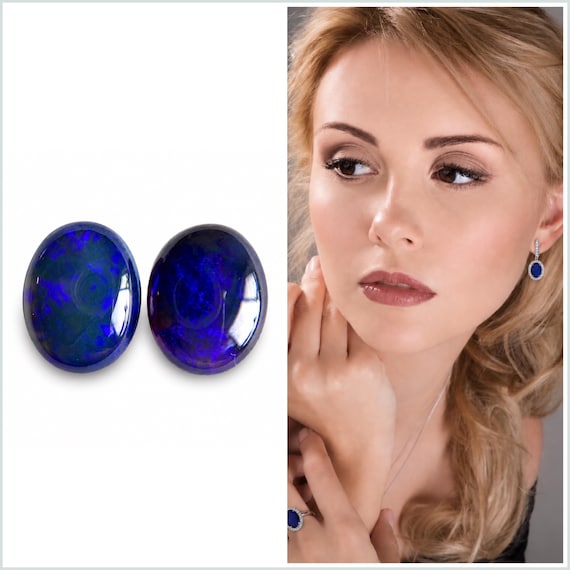 Australian jelly opal matched pair 2.63 carat total loose gemstone - Buy loose or customise