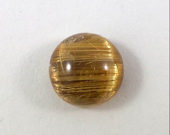 Rutilated Quartz Cat’s Eye round cut 7.24 carats - Buy loose or customise