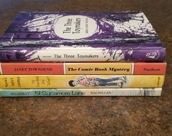 Vintage Children's Book Set: The Comic Book Mystery, The Three Toymakers, Tomas Takes Charge, 51 Sycamore  Lane, A Spy in the Neighborhood