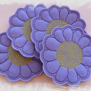 Felt Flower Coaster In The Hoop ITH Machine Embroidery Design image 2