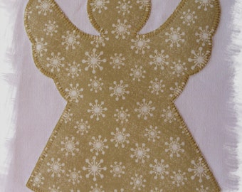 Christmas Angel Naïve Applique Machine Embroidery Design for Large Hoops