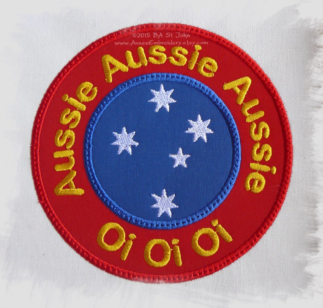 Aussie Aussie Aussie Oi Oi Oi Applique Machine Embroidery Design Etsy Australia