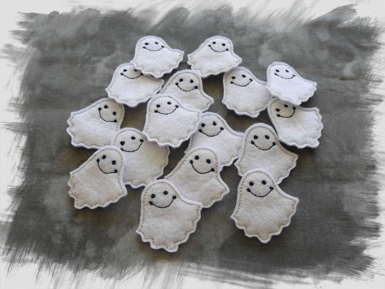 Halloween Ghost Feltie In The Hoop Machine Embroidery Design image 1