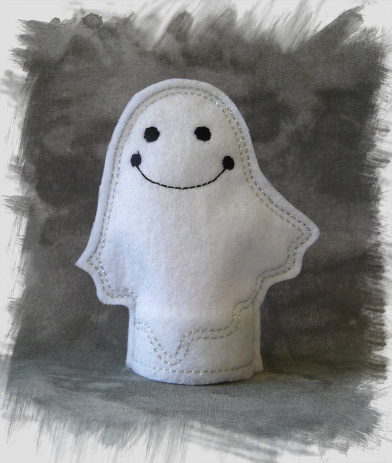 Halloween Ghost Tea Light Cover In The Hoop Machine Embroidery Design image 2