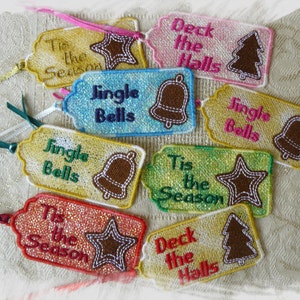 Christmas Gingerbread Cookies Freestanding Lace (FSL) Gift Tags Machine Embroidery Designs