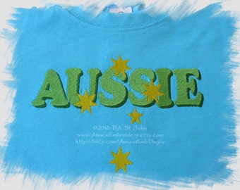 Aussie with Southern Cross Machine Embroidery Design