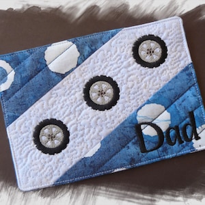 Mug Rug Dad Quilted In The Hoop Machine Embroidery Design