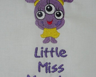 Little Miss Girl Monster Machine Embroidery Design - 3 Machine Embroidery Designs included