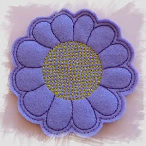 Felt Flower Coaster In The Hoop ITH Machine Embroidery Design image 4