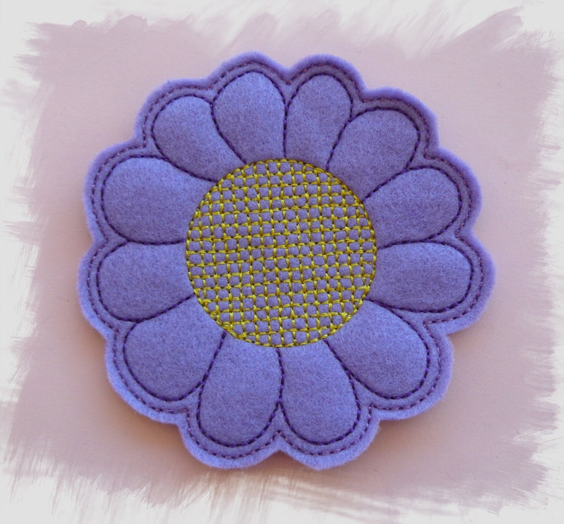 Felt Flower Coaster In The Hoop ITH Machine Embroidery Design image 3