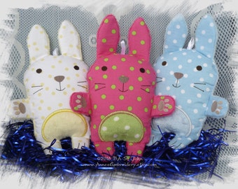 Easter Bunny Rabbit In The Hoop Machine Embroidery Design for 5x7 hoops.