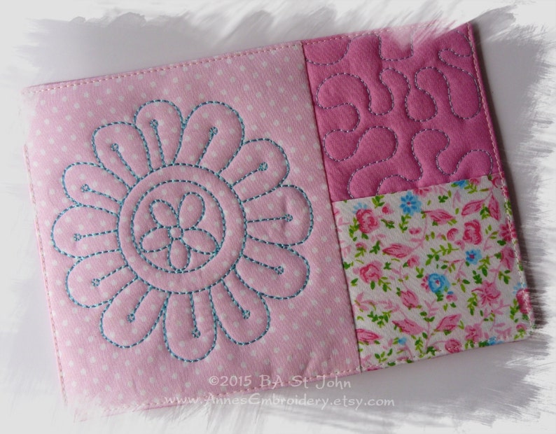 Mug rug with pocket  flower in the hoop machine embroidery  etsy Mug rug with pocket  flower in the hoop machine embroidery  etsy