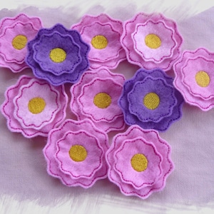 Flower Feltie Layered In The Hoop Machine Embroidery Design image 1